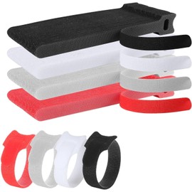 Cinchos de para Cables 200 PCS - Correas de Cable Ajustables y Reutilizables, para Gestión de Cable para Hogar, Oficina y Centros de Datos -150x12mm 150x12mm, Negro Rojo Blanco Gris, ajustables reutilizables, gestión cables hogar oficina centros datos