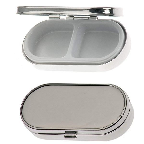SILBERKANNE Pillendose 2 Fächer 3x6,5 cm Premium Silber Plated edel