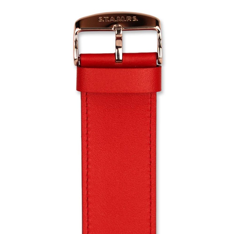 Stamps Leather Bracelet Red 100003 with Additional Snapper/Adapter 9938000