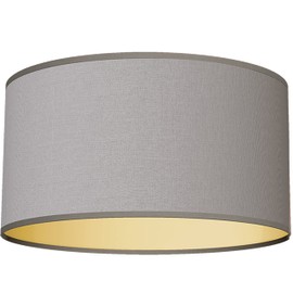 FANTASTIC SHADE CLIPS Ceiling Fan Drum Shade Kit - 100% Linen, with Adapter & FREE Diffuser Fits Standard Ceiling Fan Light Kit (Check Compatibility Before Ordering) Gray