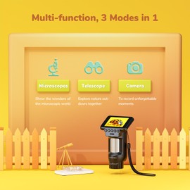 LM013 Microscope for Kids Adults Portable, Handheld Microscope Camera with 2.8" Screen, Coins Magnifier with 8 LED, USB Output, Christmas Birthday Gifts, 32GB