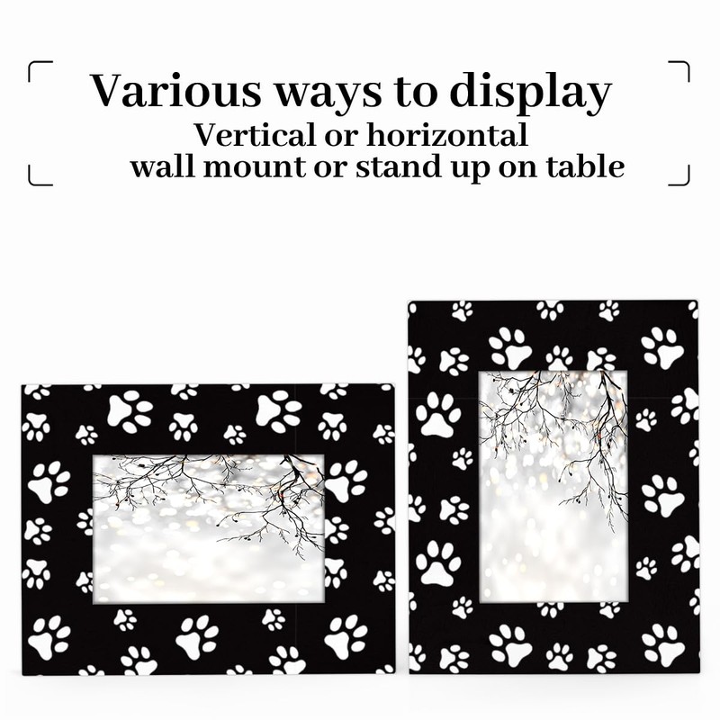 Dog Paw Print 8x10 Picture Frame Wooden Photo Frames for