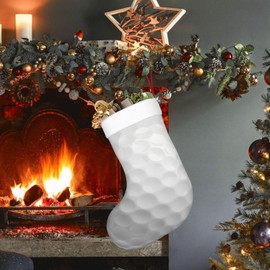 Leartoflife Golf Ball Christmas Stocking, Golf Ball-Themed Christmas Stocking, Fun Golf Ball Holiday Decor Sock, Double-Sided Golf Ball Stocking with Hanging Loop, Indoor Xmas Decorations