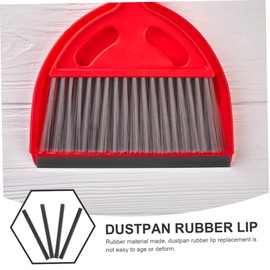 ORFOFE Pack of 4 Rubber Strips Replacement of the Rubber Lip Dustpan Flex Head Ratchet Repair of Dustpan Dustpan Replacement Rubber Strips Rubber Squeegee Completion Broom