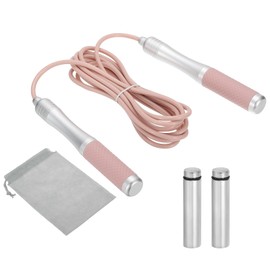 PATIKIL Speed Jump Rope for Fitness, Weighted Skipping Rope Tangle-Free Adjustable Rapid Jumping Rope with Load Block for Men & Women Aerobic Exercise, Pink
