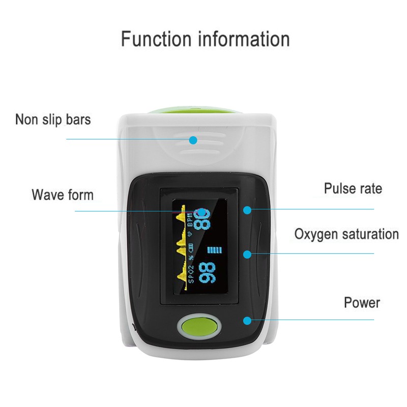 Fingertip Pulse Oximeter Blood Oxygen Saturation Pulse Rate Monitor Detector