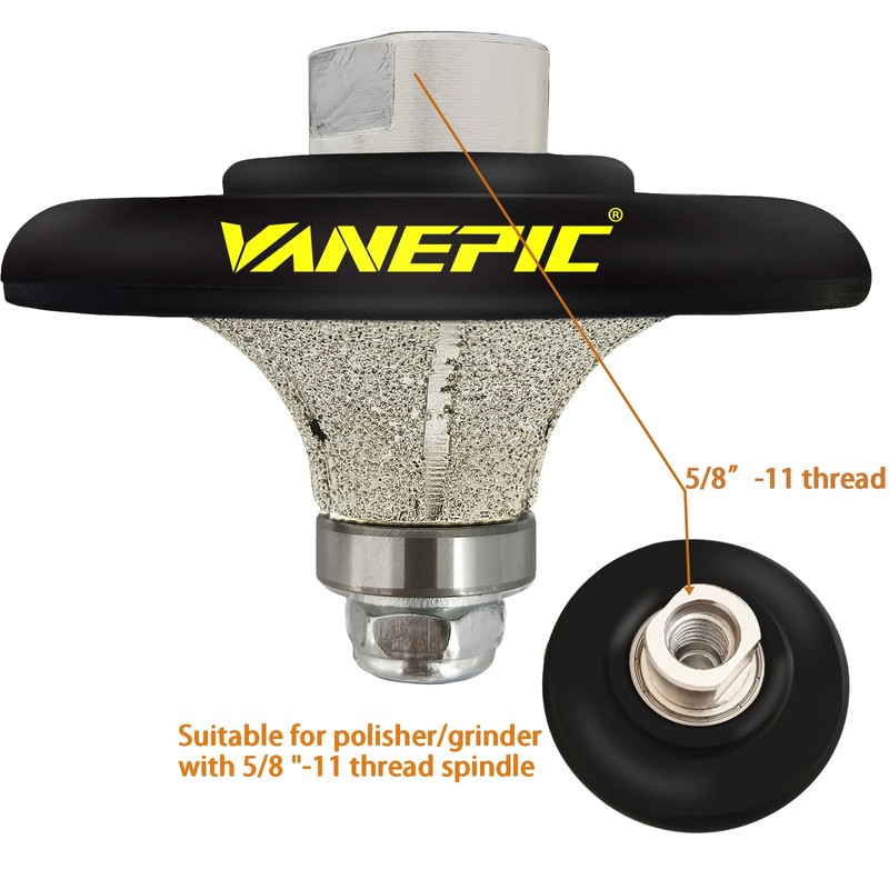 VANEPIC 1 inch B25 Diamond Demi bullnose Half Bullnose Profile