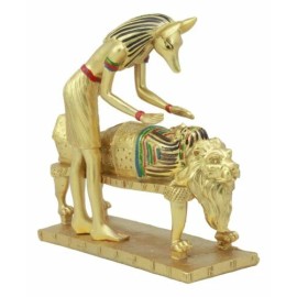 Ancient Egyptian God Of The Dead Golden Anubis Embalming Pharaoh Mummy Statue