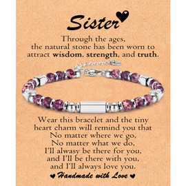 Mothers Day Gifts for Sister, Graduation Back to School Christmas Valentines Day Easter Stocking Basket Stuffers Birthday Gifts Beaded Bracelet Jewelry Gifts for Sister Women Teen Tween Girls Her