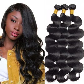 Body Human Hair Bundles Brazilian Human Hair Bundles Remy Hair 18 20 22 Inch Wet and Wavy Natural Black Hair Extension Body Wave Bundles Human Hair 3 Bundles