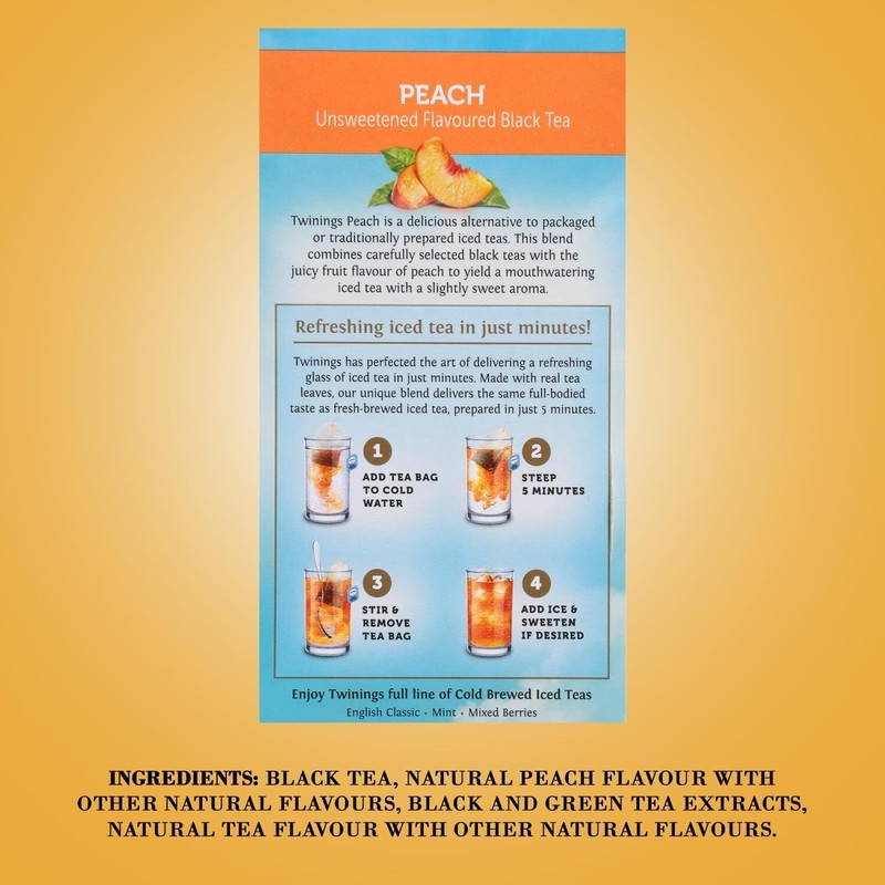 Twinings' Cold Brewed Peach Black Tea Bags - 20 count