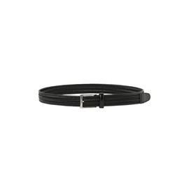 Beams Heart Men's Leather Belt, Mesh Elastic Belt, Black