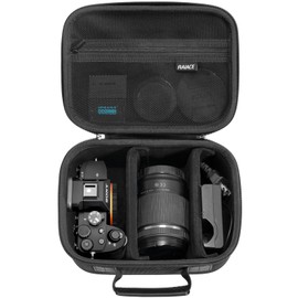 RAIACE Hard Case Compatible with Sony Alpha 7 II III IV/7R V Camera, for Nikon, Canon, Pentax and More.Mesh Pocket for Charger, Cables, Cards and Accessories.(Case Only) - Black