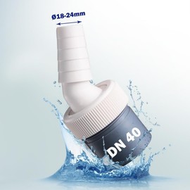 HAOBIN Dishwasher and Washing Machine Drain Adapter Washing Machine Drain Adapter Outlet for Pipe 40 mm and Input 18-24 mm for Connecting Washing Machines and Dishwashers (B)