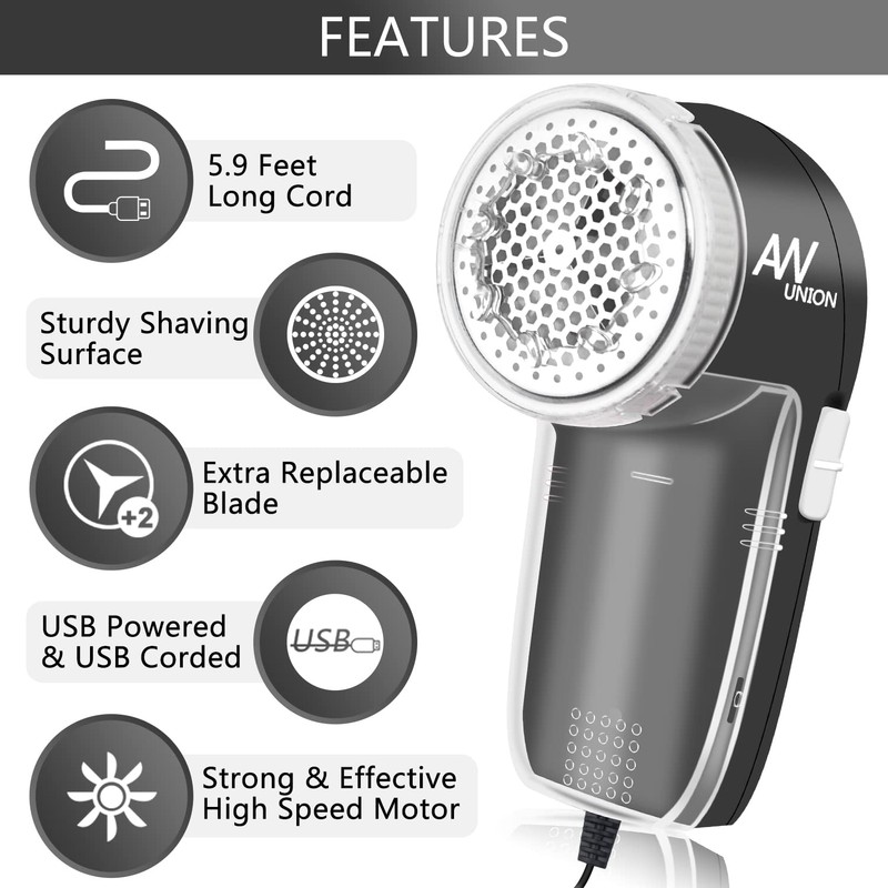 Fabric Shaver Lint Remover, AW union USB Powered Lint Shaver