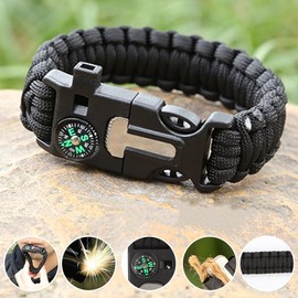 TIANMIMISM Paracord Wristband for Outdoor Sport Tactical Survival Parachute Bracelet, Essential for Hiking Travelling Camping Gear (Military green camouflage)