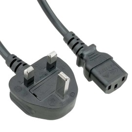 SF Cable 6 feet UK BS1363 3-pin plug to IEC C13 Power Cord (Thicker Wire)