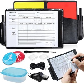 Referee Set, Umbrella Set, Football Referee Cards, Red Yellow Card, Referee Whistle, Long Lanyard, Short Lanyard Storage Box, Pick Edge, Coins, Mesh Bag for Football Game