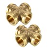 sourcing map Brass Cross Pipe Fitting 1/2 PT Female Thread