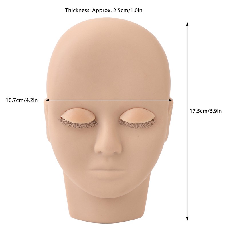 Lash Mannequin Head Reusable Soft Touch Rubber Replaced Eyelids Mannequin