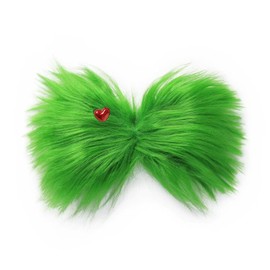 Hair Clips Women Girls Hair Clip Large Green Hair Clip Plush with Red Heart Hair Clips Girls Christmas Hair Clips Women's Plush Green Hair Clip for DIY Hairstyle Christmas Party