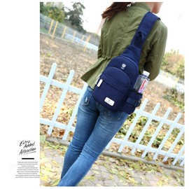 Unisex Blue Nylon Crossbody Shoulder Chest Cycle Sling Bag Daily Travel Backpack