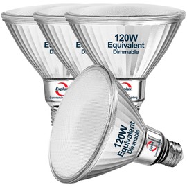 Explux Commercial-Grade LED PAR38, 120W Equivalent, 1500 Lumens, 40000 Hours, Classic Full Glass Flood Light Bulbs, Dimmable, Waterproof & Anti-Ageing, Cool White 4100K Spotlight, 4-Pack