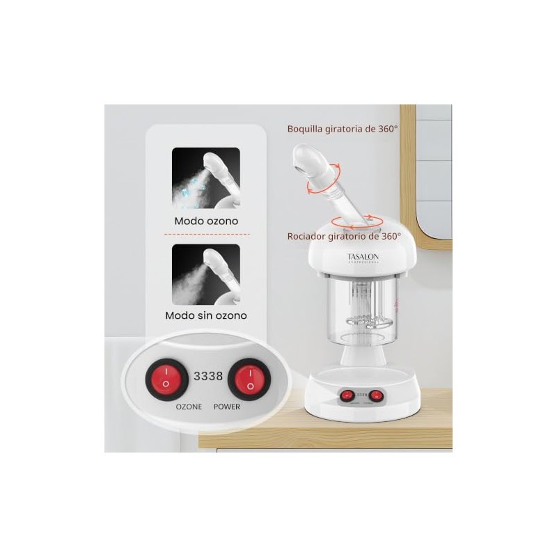 TASALON - Vaporizador facial de ozono para limpieza profunda facial