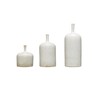 Creative Co-Op Medium Cream Stoneware Green Accents & Reactive Glaze