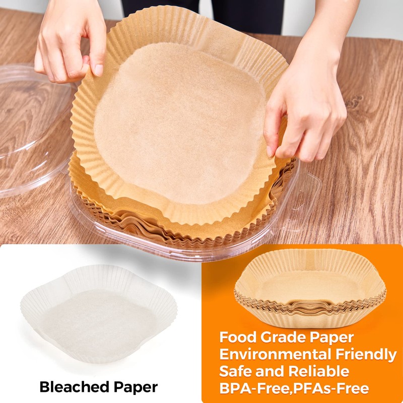 Air Fryer Paper Liners Disposable: 100PCS Non-Stick Air Fryer Parchment