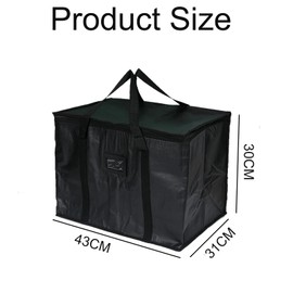 Food Delivery Bag,43 * 31 * 30CM Home Insulated Insulated Food Bag, Reusable Delivery Bags for Hot Food, Collapsible Food Delivery Backpack, Used for Restaurants, Takeaway, Insulated Bag(Black)