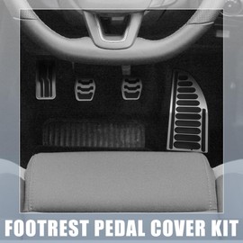 MACHSWON 1 Set Car Clutch Brake Gas Accelerator Foot Pedal Pads Anti Slip No Drilling Aluminum Alloy for Ford Escape Kuga 2013-2021 for Focus 11-20 for Lincoln MKC 2015-2019 Silver Tone