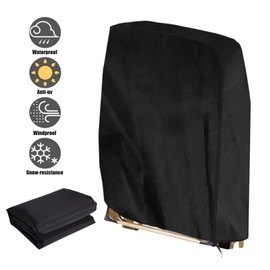 Garden Folding Chairs Protective Cover, Folding Bed Blanket Storage Bag Oxford Waterproof, Anti-UV, Dustproof for Garden Furniture, Deck Chair, Folding Chair, Black (130 x 30.5 x 99 cm)