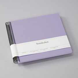 Semikolon 370001 Spiral Album Economy Medium 23 x 22.3 cm Photo Album 40 Pages Cream White Photo Book Lilac Silk Purple