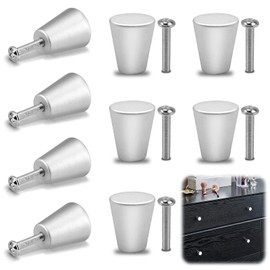 Pack of 9 Silver Metal Cabinet Knobs - Modern Aluminium Drawer Handles with Screws - Stylish Furniture Handles for Drawers, Cupboards, Bookshelves - Robust and Elegant Furniture Knobs