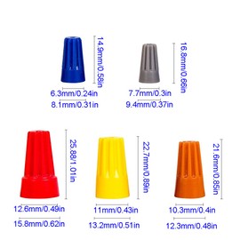 Ruidee Pack of 200 Electrical Wire Connectors Screw Terminal, Spring Insert Rotary Nuts Caps Connection Assortment Kit (DLXM)