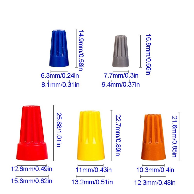 Ruidee Pack of 200 Electrical Wire Connectors Screw Terminal, Spring