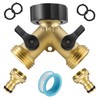 2 Way Garden Hose Splitter, 3/4" Tap Splitters with Individual