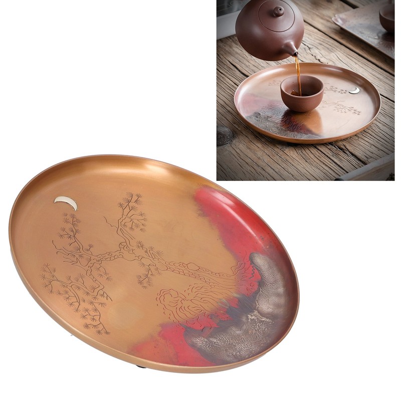 Tea Tray Japanese Hand Made Round Tea Cup Holder Plate
