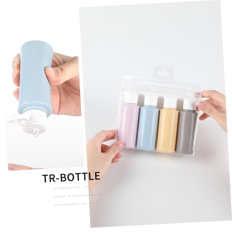 Mikinona Compact 4 Pack Travel Bottles 50ml Squeeze Shampoo Dispenser