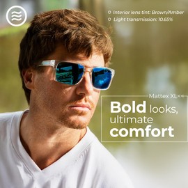 NEVEN Mattex XL  Men's Polarized Sunglasses - Sleek, Oversized Golf Glasses - UV Protection Glasses for Everyday Outings.