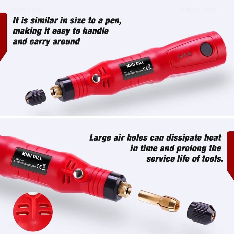 NiArt Mini Cordless Rotary Tool, 3-Speed and USB Charging Rotary