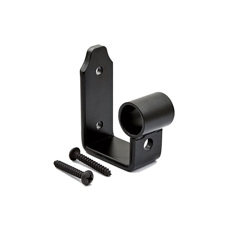 Rolling Ladder Track Bracket – Black Finish, Hook Style Vertical