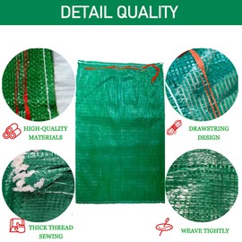 Firdnyohs Produce Storage Mesh Bags Extra Large, 10Pcs 35.3" x 23.5" Reusable Vegetable Storage Bags Sacks Holds up to 60 lbs for Garden Produce Citrus Potato Onion vegetable Storage (Green, 10)