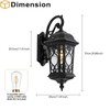 WUPYI Black Outdoor Wall Light Lantern Fixtures,21" H Waterproof Wall-Mount