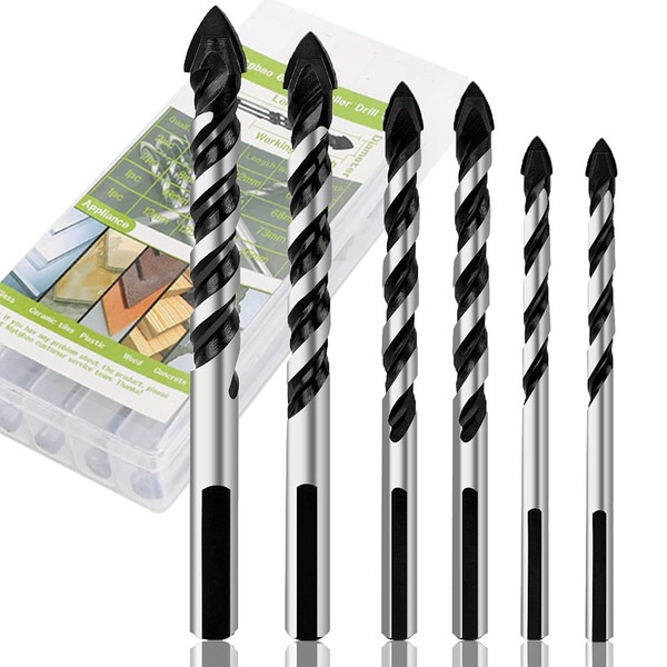 6PCS Ceramic Tile Drill Bits, Mgtgbao Masonry Drill Bits Set