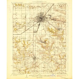YellowMaps Galesburg IL topo map, 1:62500 Scale, 15 X 15 Minute, Historical, 1927, 19.8 x 16.4 in - Tyvek