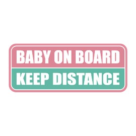 GEEKBEAR Imán para bebé a bordo (rosa claro/turquesa) – Pegatina para bebé a bordo – No hay calcomanías ni calcomanías sino imanes, letrero de bebé a bordo – Señal reflectante de seguridad para