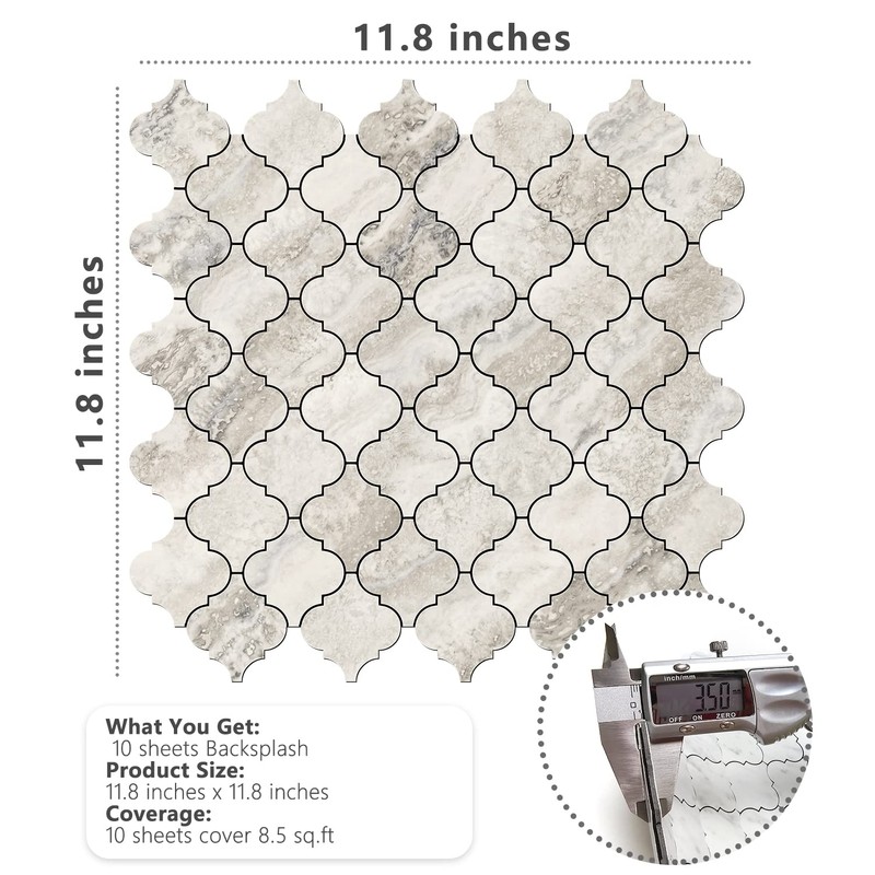 STICKGOO Arabesque Peel and Stick Backsplash Tile, Stick on Backsplash