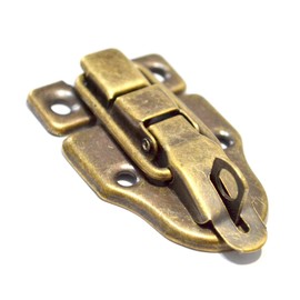 5 PCS Antique Bronze Latch Hasps Vintage Locks Decorative Brass Hardware with Screws for Jewelry Case Wooden Boxes Suitcase Briefcase (Length:2-1/4", Width:1-5/8")